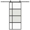 vidaXL skyded&oslash;r med hardwares&aelig;t 90x205 cm h&aelig;rdet glas sort