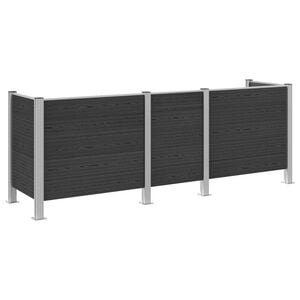 vidaXL Affaldsbeholderhegn Gr&aring; 315 x 85 x 115 cm Aluminium og WPC