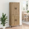 vidaXL Highboard Artisan Egetr&aelig; 69,5 x 34 x 180 cm Konstrueret tr&aelig;