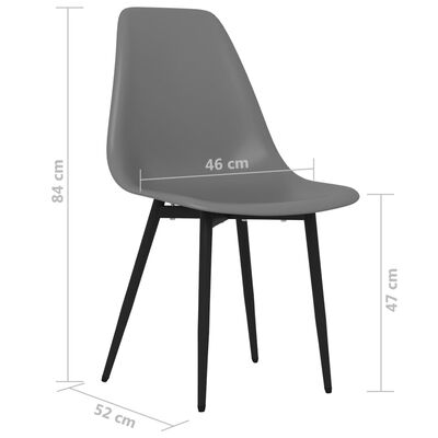 vidaXL spisebordsstole 2 stk. PP grå