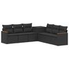 vidaXL Sofa S&aelig;t 7 stk. Sort Poly Rattan og St&aring;l