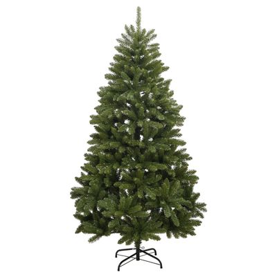 vidaXL kunstigt juletræ 300 LED'er og kuglesæt hængslet 240 cm