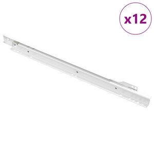 vidaXL Skuffeskinne 12 pcs Hvid 400 mm St&aring;l