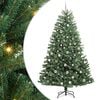 vidaXL Kunstigt Hinged Juletr&aelig; Gr&oslash;n 210 cm PVC og metal