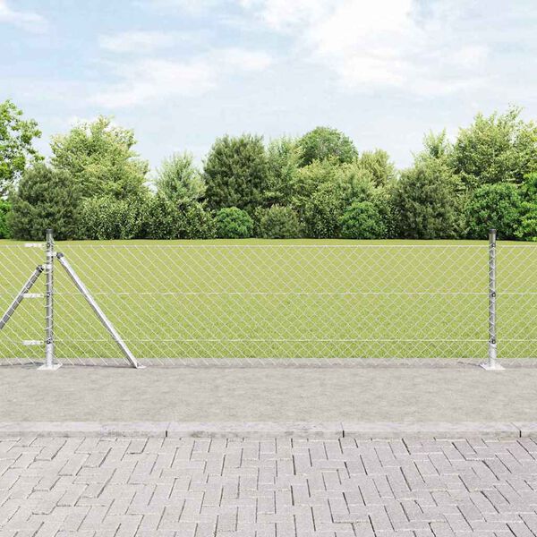 vidaXL Hegnsp&aelig;l S&oslash;lv 25 x 0,6 m (60 x 60 mm net) St&aring;l