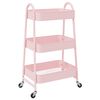 vidaXL opbevaringsvogn 3-lags pink 42x41,5x77 cm st&aring;l