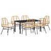 vidaXL Have Spisebordss&aelig;t 7 pcs Brun polyrattan