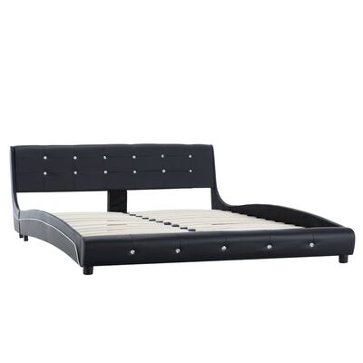 vidaXL sengestel 160x200 cm kunstlæder sort