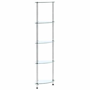 vidaXL reol 5 hylder 30x30x130 h&aelig;rdet glas transparent