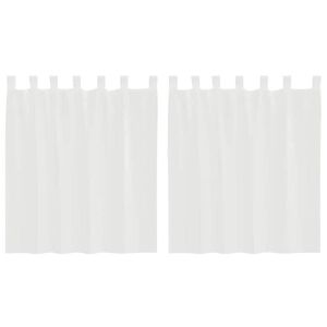 vidaXL voile-gardiner med stanglommer 2 stk hvid
