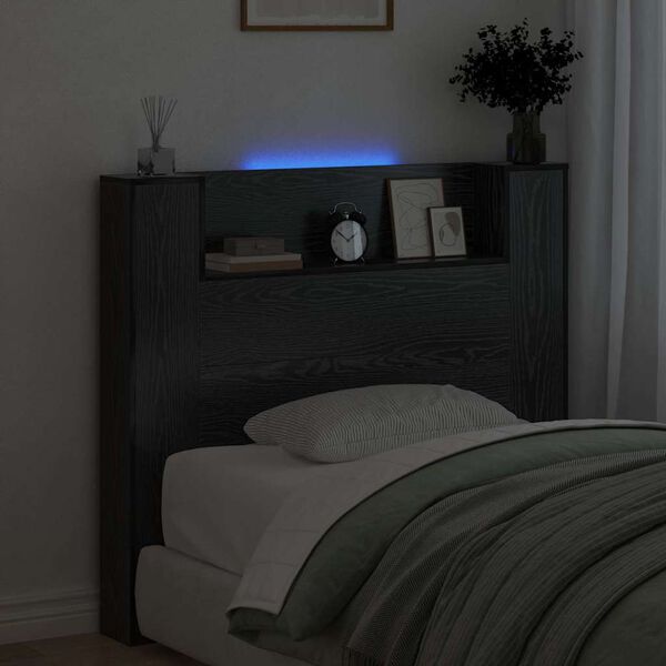 vidaXL Hovedg&aelig;rde Sort eg 120 x 15 x 103,5 cm Konstrueret tr&aelig;