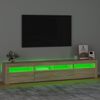 vidaXL tv-skab med LED-lys 210x35x40 cm Sonoma-eg