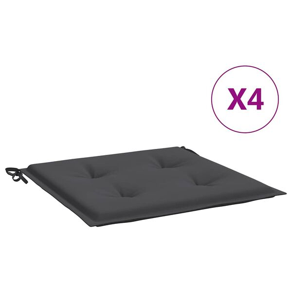 vidaXL hynder til havestol 4 stk. 40x40x4 cm oxfordstof antracitgrå