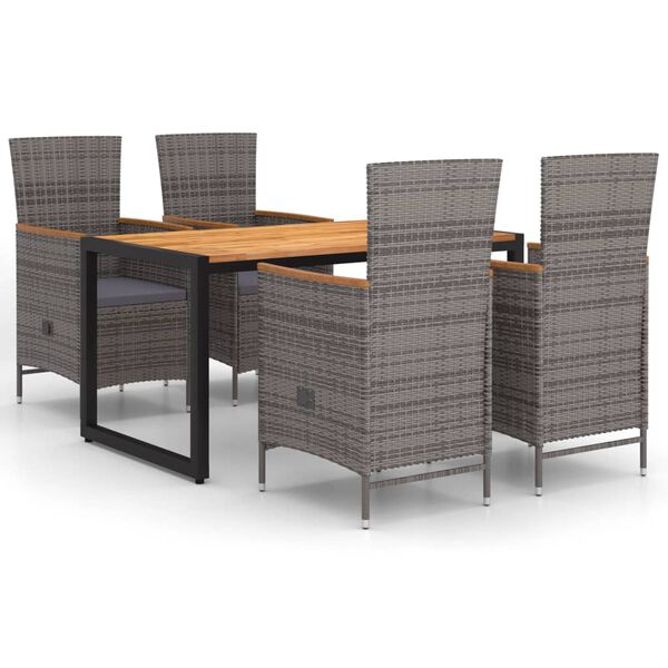 vidaXL spisebordss&aelig;t til haven 5 dele gr&aring;