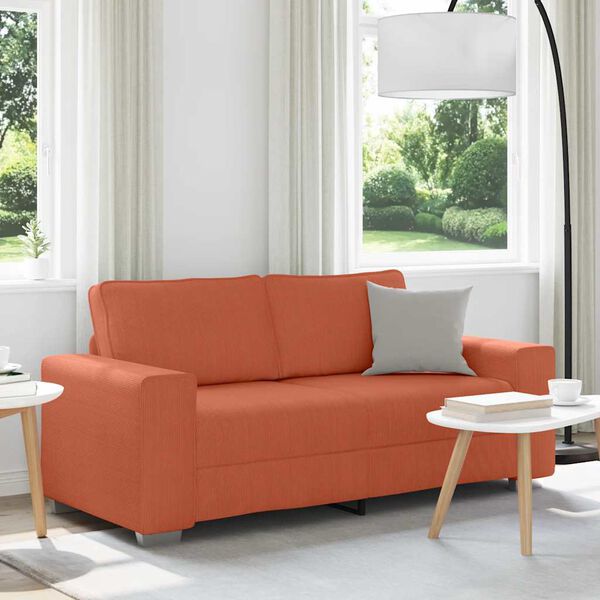 vidaXL elskovssofa 180x77x82 cm fl&oslash;jlsstof r&oslash;d orange