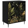 vidaXL Skuffeskab RHENEN Tropisk jungleprint 66 x 36,5 x 76 cm Sort eg