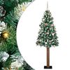 vidaXL Slankt Juletr&aelig; med stativ Gr&oslash;n 180 cm PVC og Massiv Fyrretr&aelig;