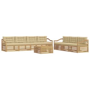 vidaXL Udend&oslash;rs sofagruppe 8 stk. Hvid og Beige Polyester