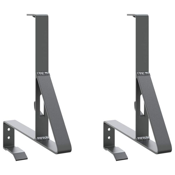 vidaXL Snebeskyttelse St&oslash;tte 2 pcs Antracit 29,5 x 3 x 34,5 cm St&aring;l