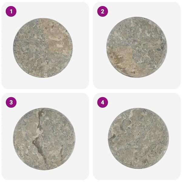 vidaXL bordplade Ø40x2,5 cm marmor grå