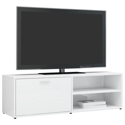 vidaXL tv-bord 120x34x37 cm konstrueret træ hvid højglans