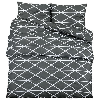 vidaXL sengetøj 135x200 cm bomuld grå