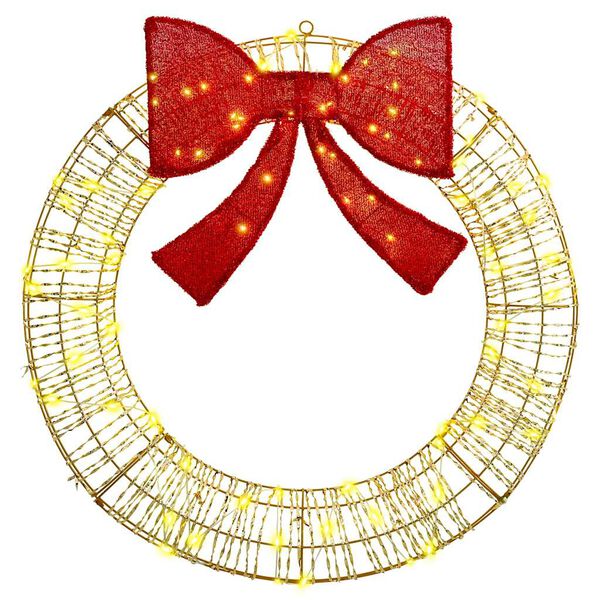 vidaXL Krans med 80 LED'er Varm hvid 91 x 91 x 9 cm PET