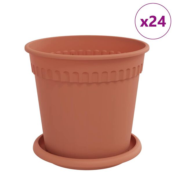 vidaXL Plantepotter 24 pcs Mursten R&oslash;d &Oslash; 17 x 14 cm Plastik