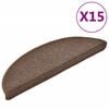 vidaXL trappem&aring;tter 15 stk. 56x17x3 cm kaffebrune halvrund