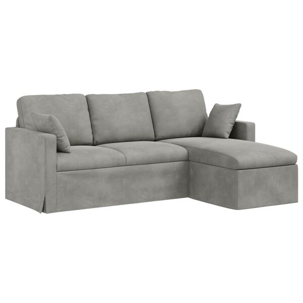 vidaXL Sofa Lysegr&aring; 198 x 134 x 80 cm Fl&oslash;jl