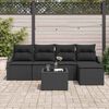 vidaXL Sofa Sæt med pude 6 pcs Sort polyrattan