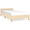 vidaXL Sengeramme med hovedg&aelig;rde uden madras Creme 90x190 cm Stof