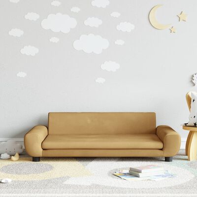 vidaXL sofa til børn 100x54x33 cm velour brun