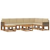 vidaXL Udend&oslash;rs sofagruppe 9 pcs Naturlig og Beige Massivt Akacietr&aelig;