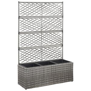 vidaXL espalier med plantekasse 3 krukker 83x30x130 cm polyrattan gr&aring;