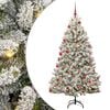 vidaXL Kunstigt Hinged Juletr&aelig; Gr&oslash;n og Hvid 180 cm PVC og St&aring;l