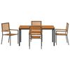 vidaXL Have Spisebordssæt 5 pcs Grå 150 x 90 x 75 cm polyrattan