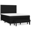 vidaXL kontinentalseng med madras 140x190 cm stof sort