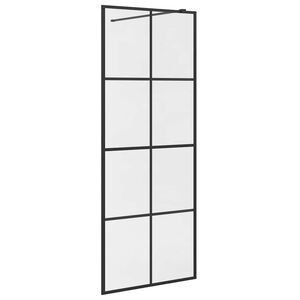 vidaXL brusev&aelig;g 80x195 cm klart sikkerhedsglas sort