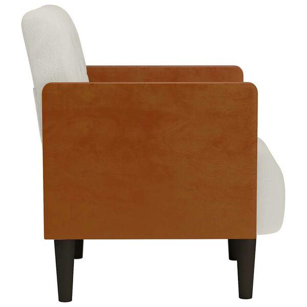 vidaXL sofastol med arml&aelig;n 55 cm fl&oslash;jl cremefarvet