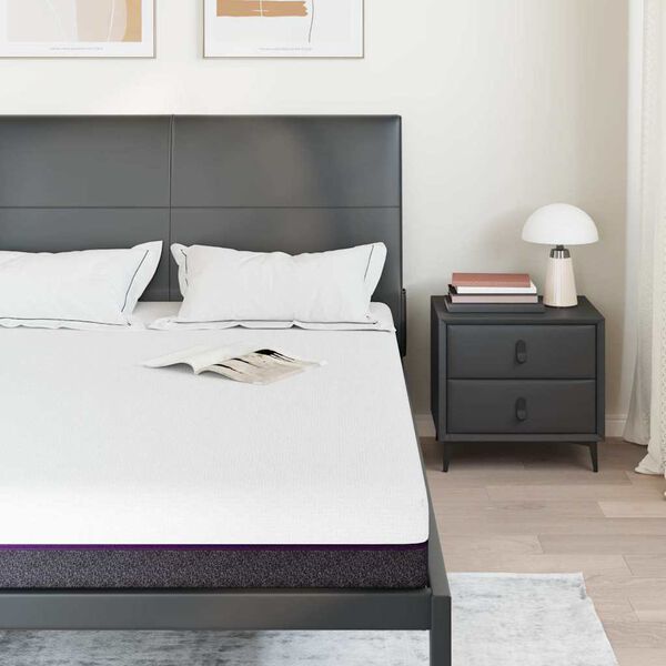 vidaXL Madras Hvid og Gr&aring; 140 x 190 cm Jacquard stof