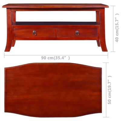vidaXL sofabord 90x50x40 cm massivt mahognitræ klassisk brun