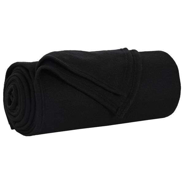 vidaXL Kastet&aelig;pper 6 pcs Sort 270 x 240 cm Fleece