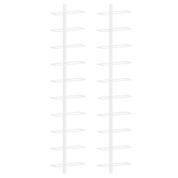 vidaXL v&aelig;gh&aelig;ngte vinreoler til 7 flasker 10 stk. metal hvid