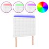 vidaXL sengegavl med LED-lys 90x5x118/128 cm kunstl&aelig;der hvid