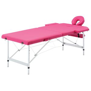 vidaXL sammenfoldeligt massagebord med aluminiumsstel 2 zoner lyser&oslash;d