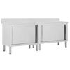 vidaXL arbejdsborde m. skyded&oslash;re 2 stk. 200x50x(95-97)cm rustfrit st&aring;l