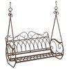 vidaXL Gyng B&aelig;nk St&aring;l 112 x 60 x 126,5 cm Antik Brun