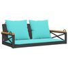 vidaXL gyngeb&aelig;nk med hynder 109x62x40 cm polyrattan sort