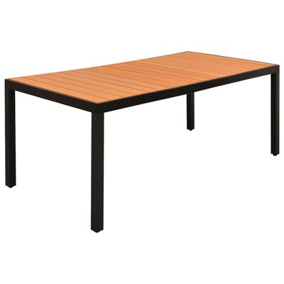 vidaXL spisebordssæt til haven 9 dele sort og brun